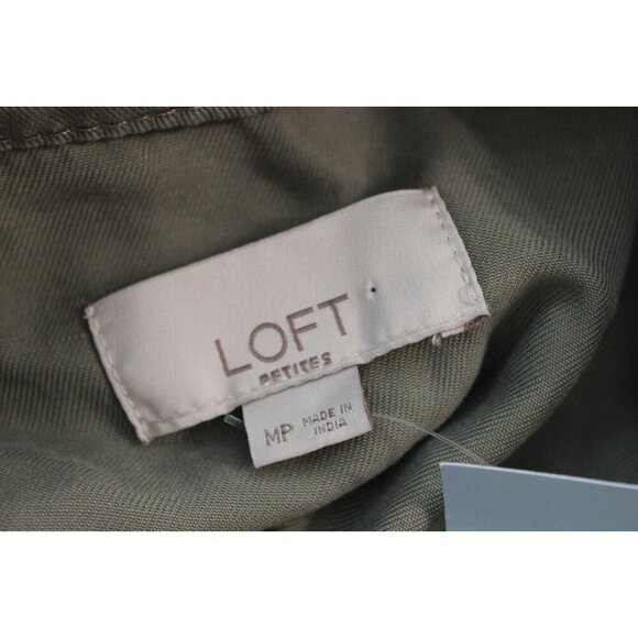 NWT LOFT Utility Jacket Medium Petite Olive Green Outdoor Lightweight Cinched - Picture 12 of 14